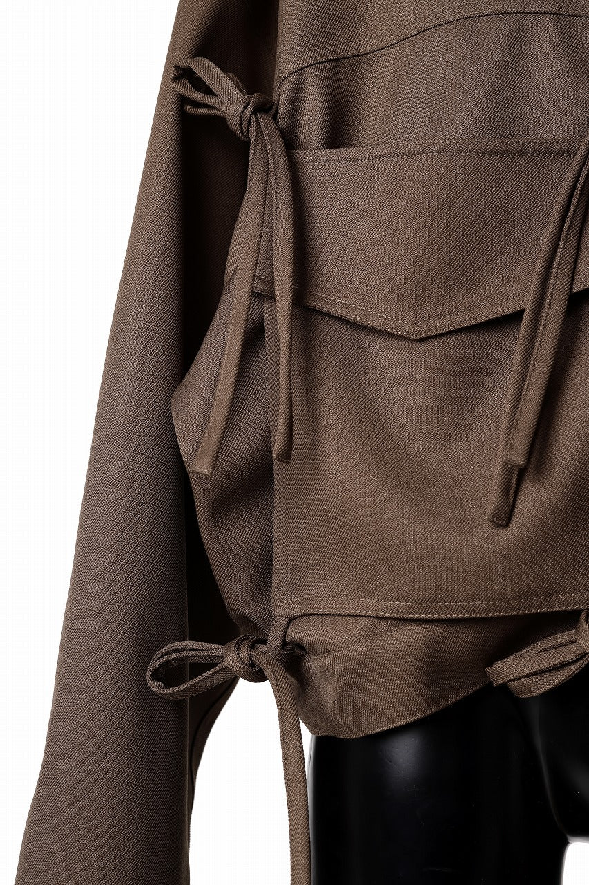 A.F ARTEFACT KNOTTING DETAIL TWILL BLOUSON (BROWN) - Image 6