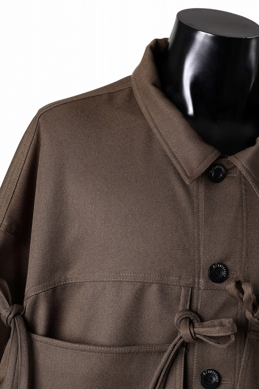 A.F ARTEFACT KNOTTING DETAIL TWILL BLOUSON (BROWN) - Image 8