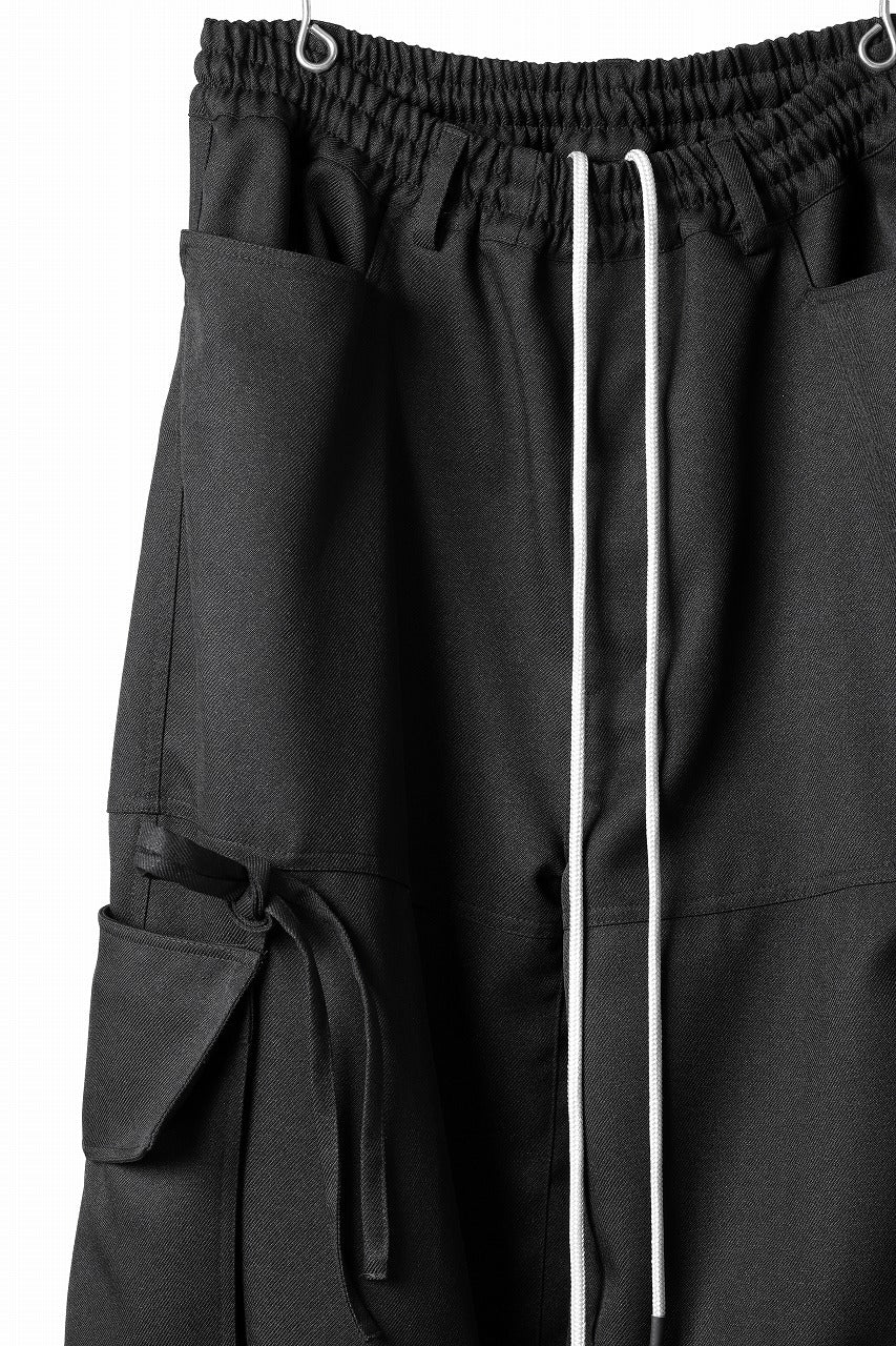 A.F ARTEFACT KNOTTING DETAIL TWILL VOLUME PANTS (BLACK) - Image 11