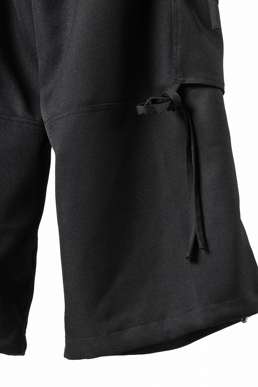 A.F ARTEFACT KNOTTING DETAIL TWILL VOLUME PANTS (BLACK) - Image 12