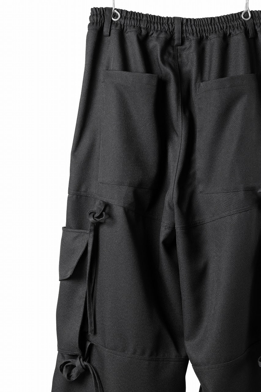 A.F ARTEFACT KNOTTING DETAIL TWILL VOLUME PANTS (BLACK) - Image 13