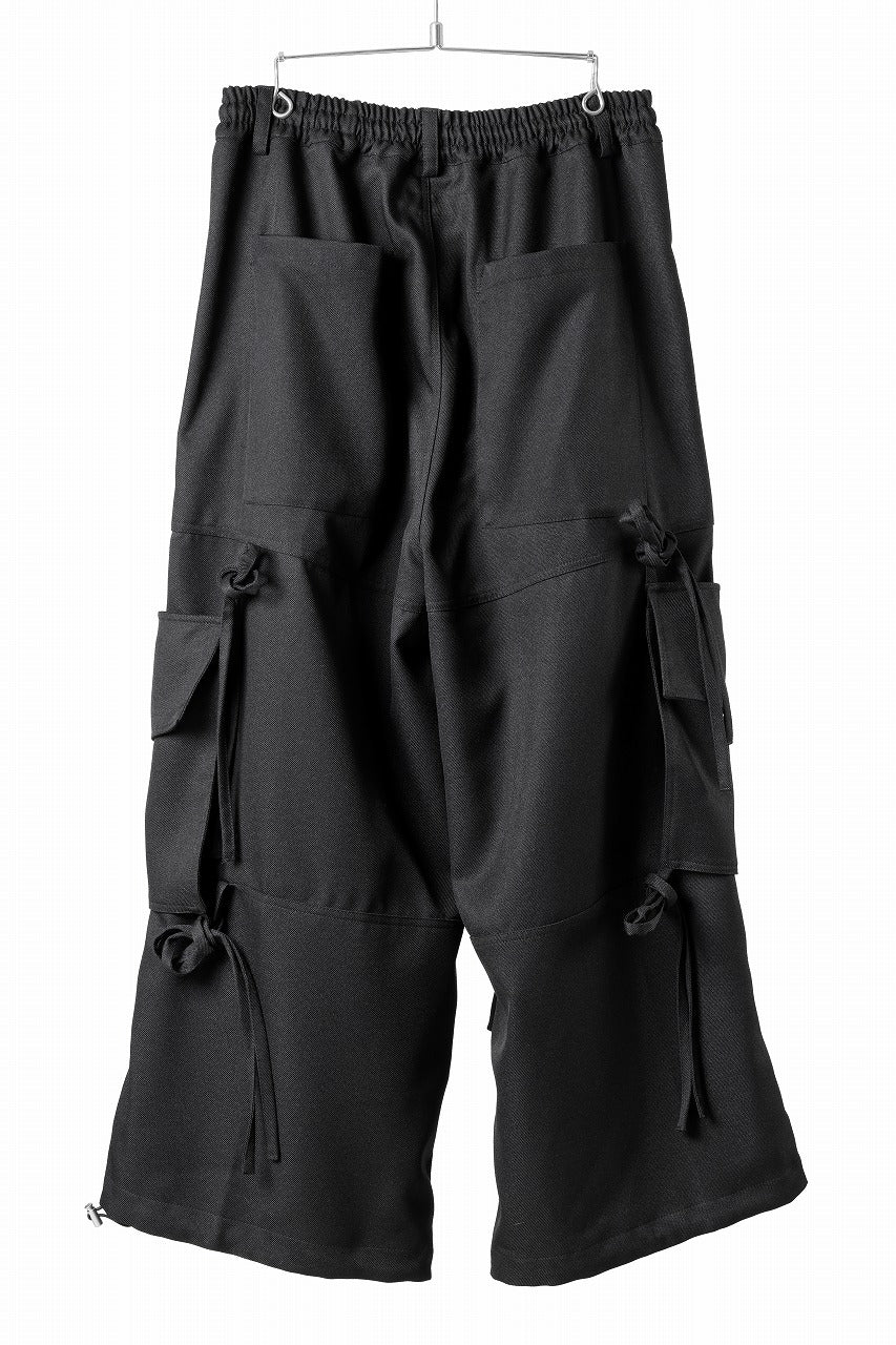 A.F ARTEFACT KNOTTING DETAIL TWILL VOLUME PANTS (BLACK) - Image 4