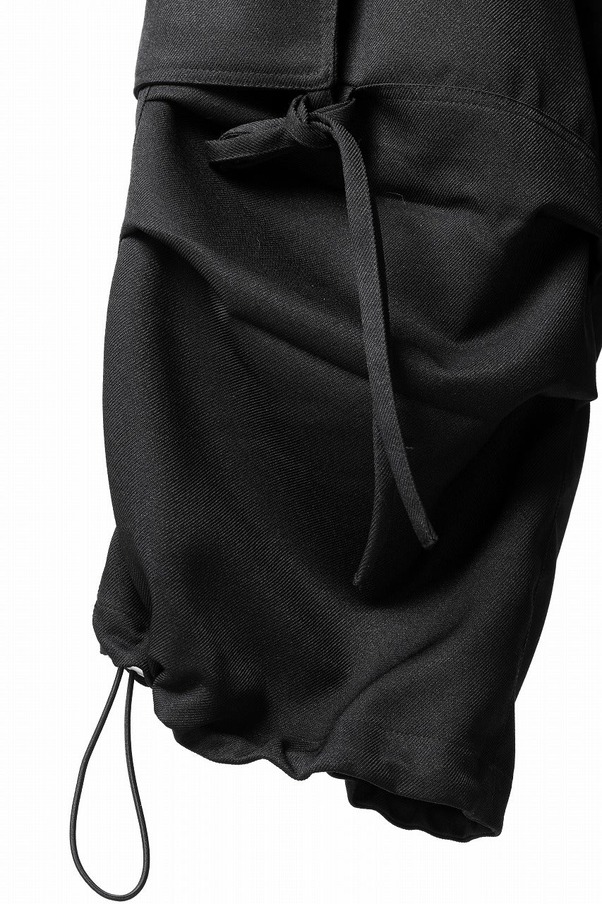 A.F ARTEFACT KNOTTING DETAIL TWILL VOLUME PANTS (BLACK) - Image 9