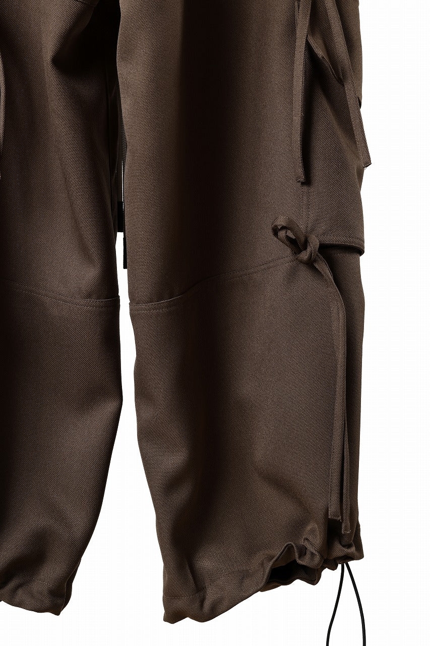 A.F ARTEFACT KNOTTING DETAIL TWILL VOLUME PANTS (BROWN) - Image 11