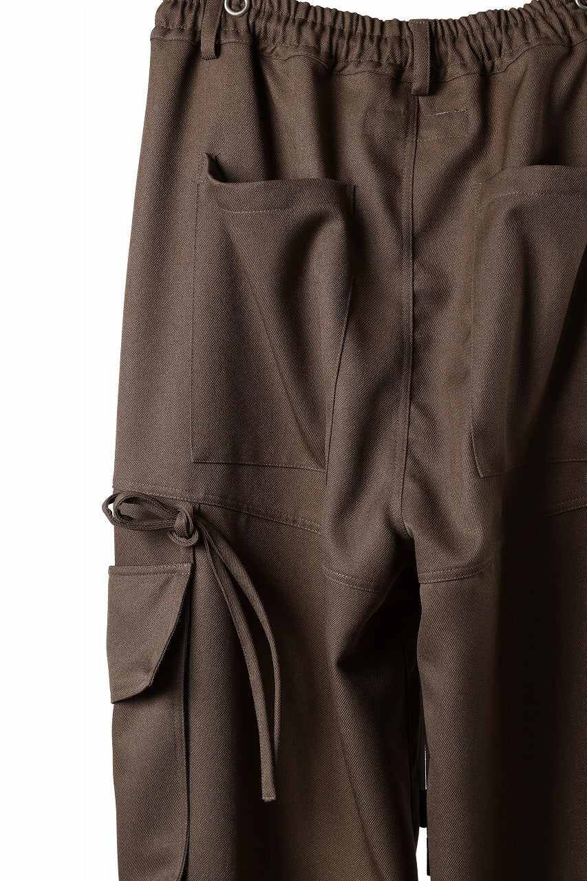 A.F ARTEFACT KNOTTING DETAIL TWILL VOLUME PANTS (BROWN) - Image 12