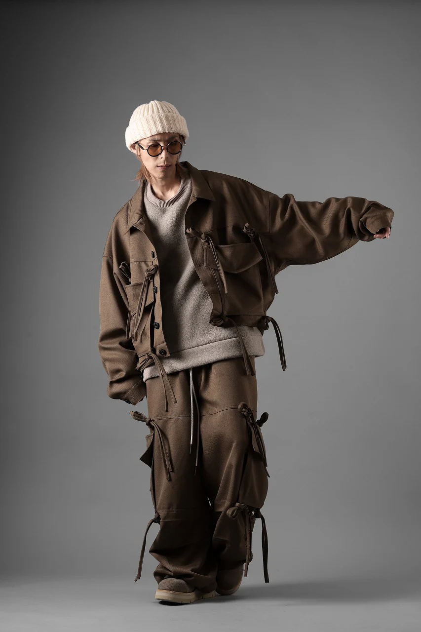 A.F ARTEFACT KNOTTING DETAIL TWILL VOLUME PANTS (BROWN) - Image 15