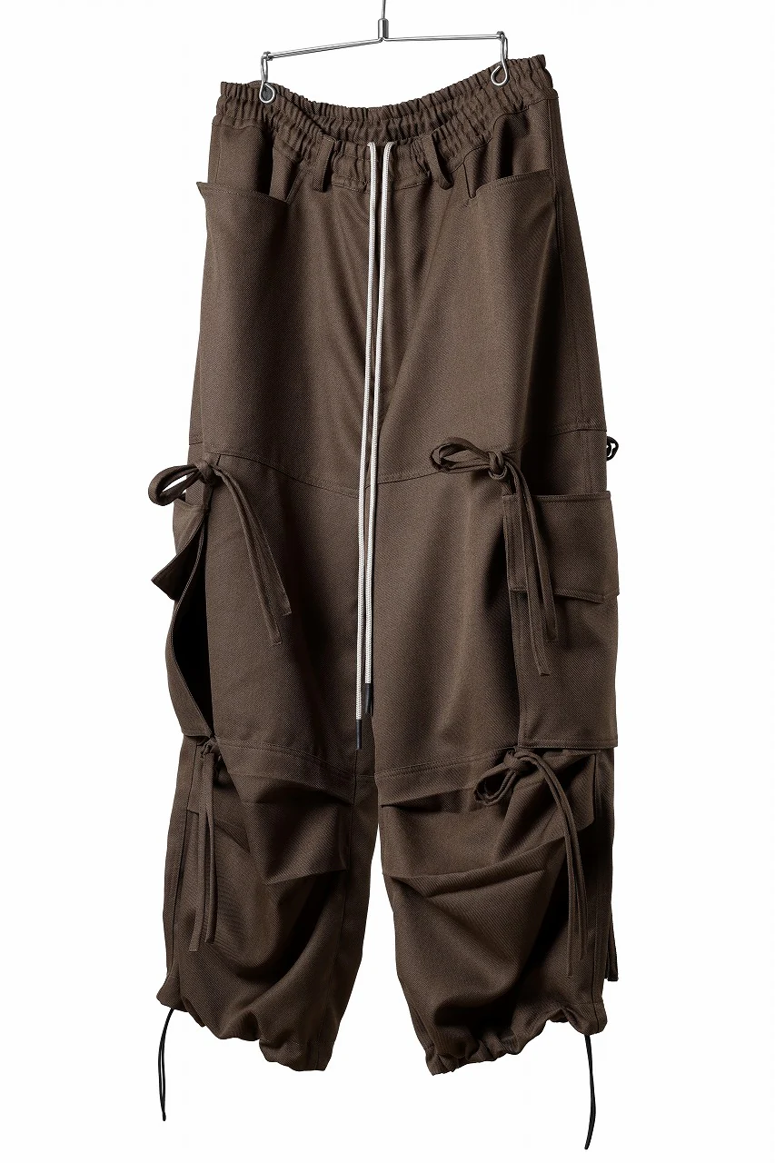 A.F ARTEFACT KNOTTING DETAIL TWILL VOLUME PANTS (BROWN) - Image 3