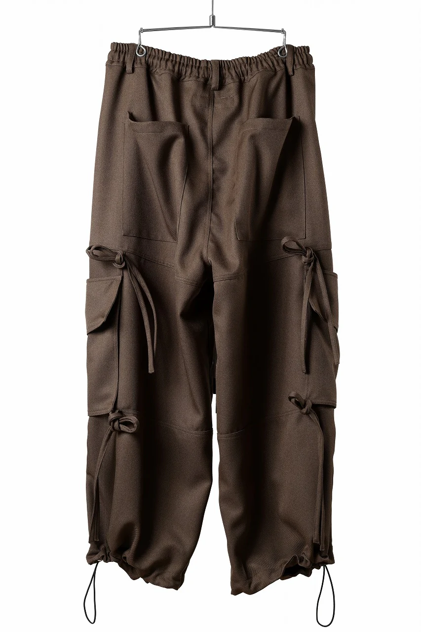 A.F ARTEFACT KNOTTING DETAIL TWILL VOLUME PANTS (BROWN) - Image 4