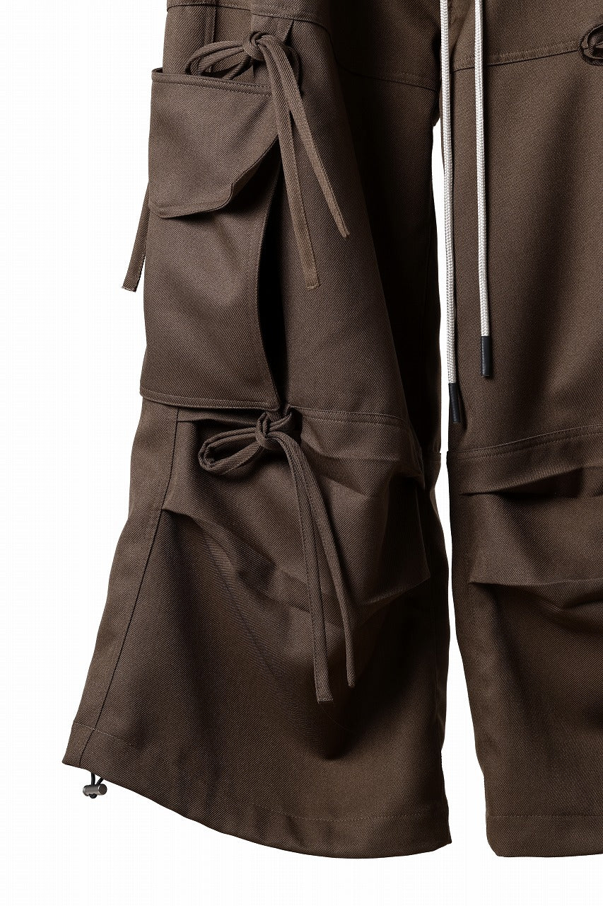 A.F ARTEFACT KNOTTING DETAIL TWILL VOLUME PANTS (BROWN) - Image 7