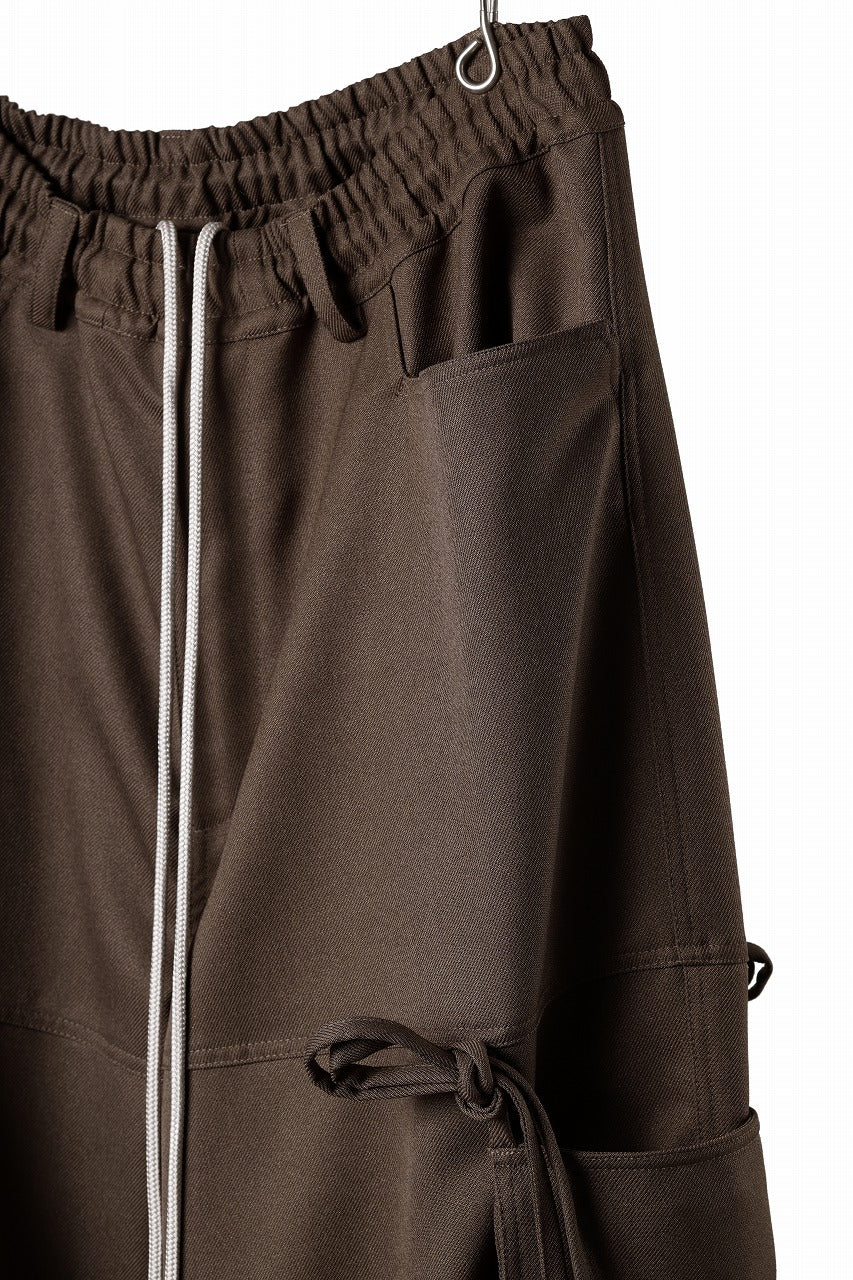 A.F ARTEFACT KNOTTING DETAIL TWILL VOLUME PANTS (BROWN) - Image 8