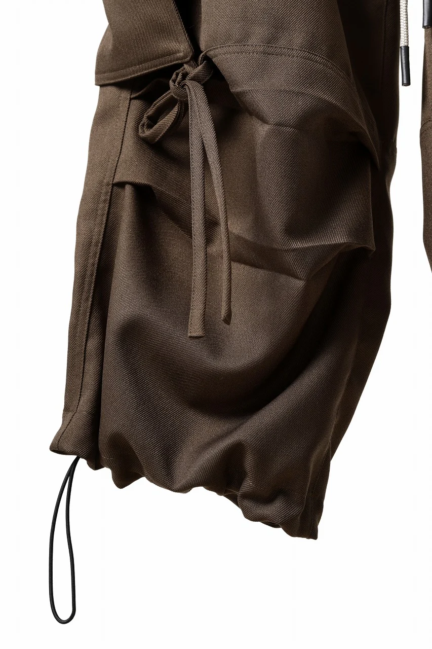 A.F ARTEFACT KNOTTING DETAIL TWILL VOLUME PANTS (BROWN) - Image 9