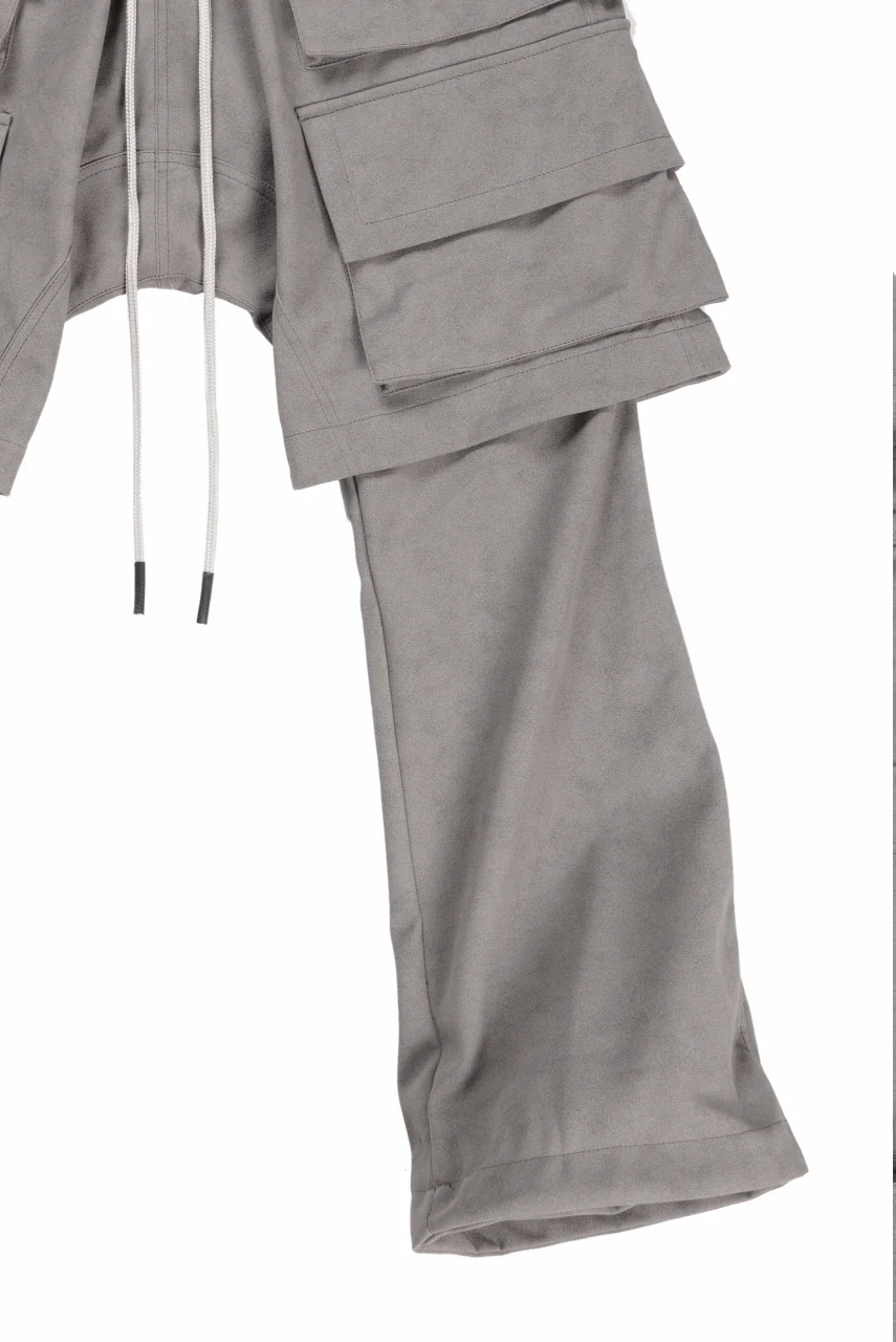 A.F ARTEFACT LAYERED BOOTS CUT PANTS / SYNTHETIC SUEDE LEATHER (GREY) - Image 3