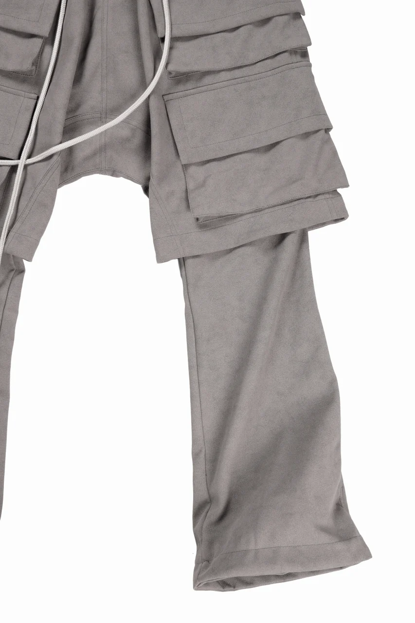 A.F ARTEFACT LAYERED BOOTS CUT PANTS / SYNTHETIC SUEDE LEATHER (GREY) - Image 4