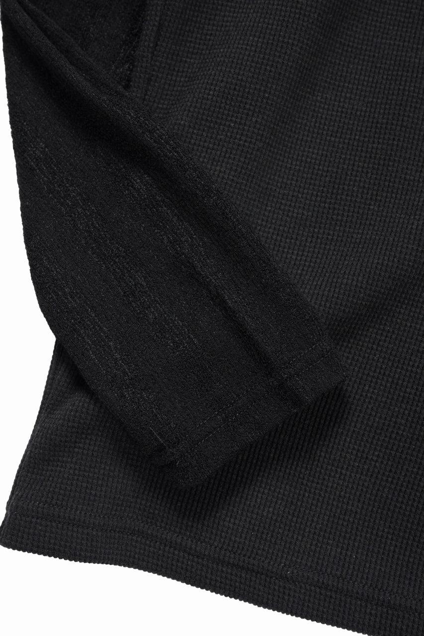 A.F ARTEFACT LAYERED CREW NECK TOP / WAFFLE KNIT JERSEY (BLACK) - Image 7