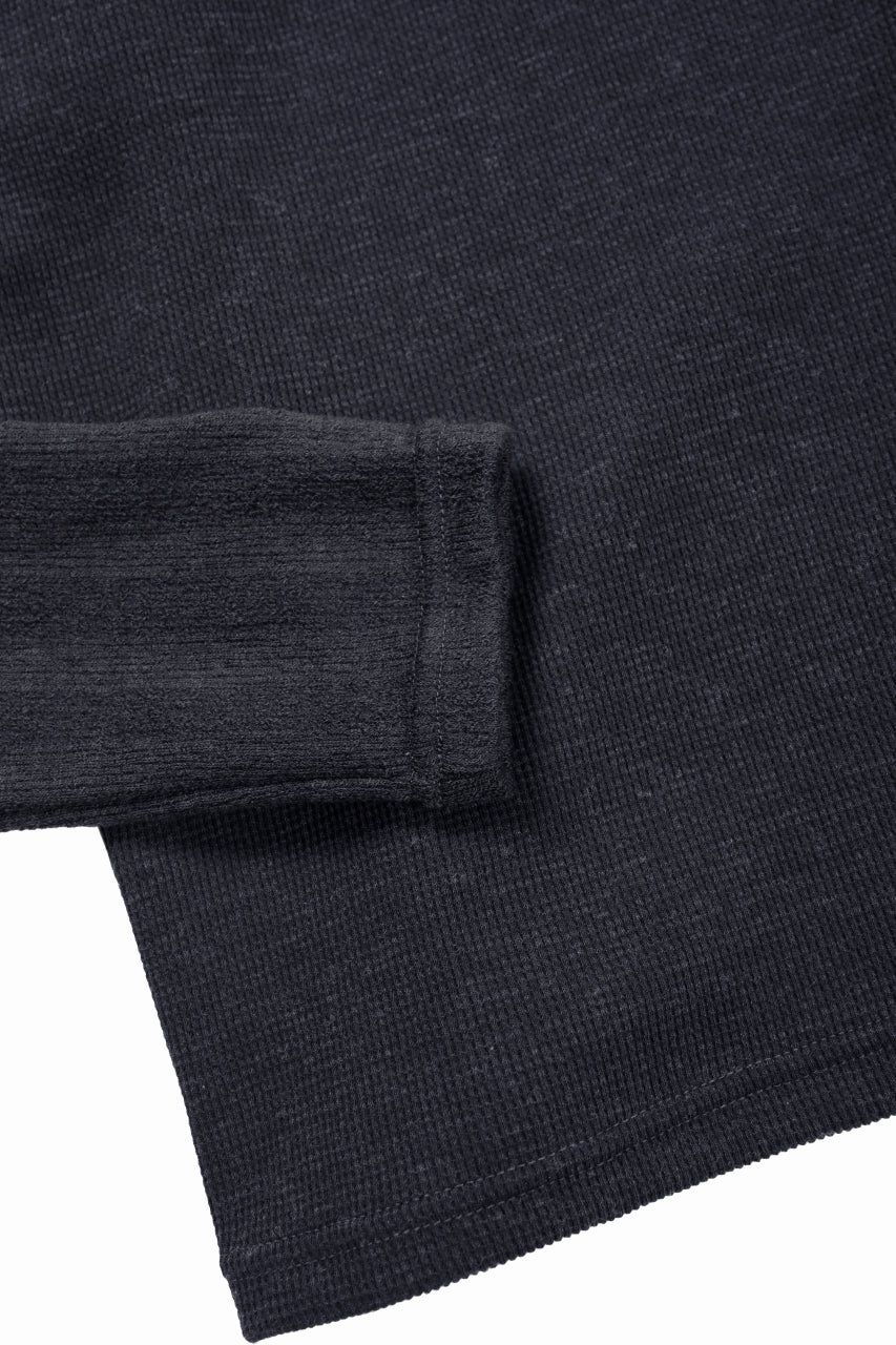 A.F ARTEFACT LAYERED CREW NECK TOP / WAFFLE KNIT JERSEY (DARK GREY) - Image 6
