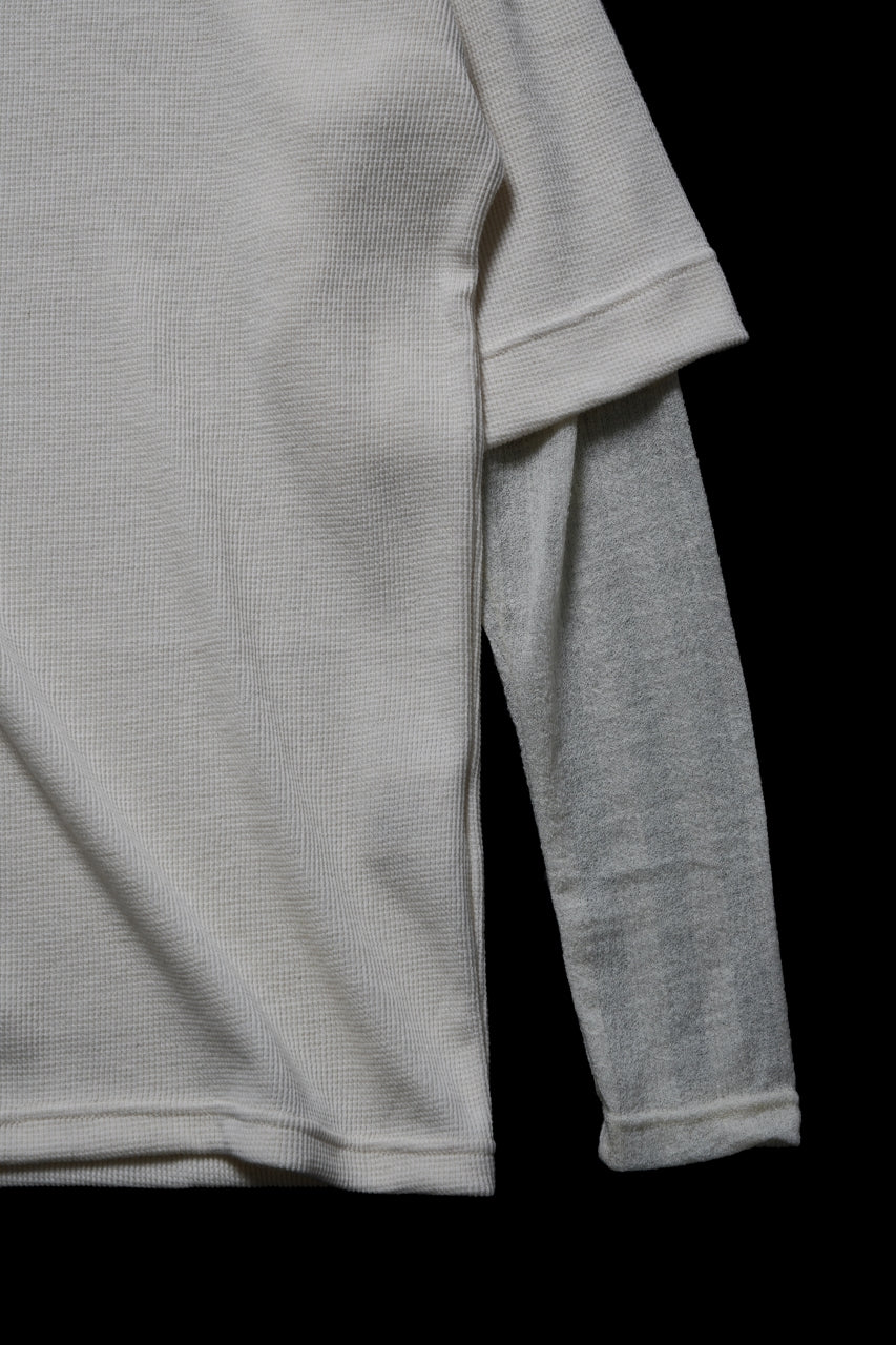 A.F ARTEFACT LAYERED CREW NECK TOP / WAFFLE KNIT JERSEY (IVORY) - Image 4