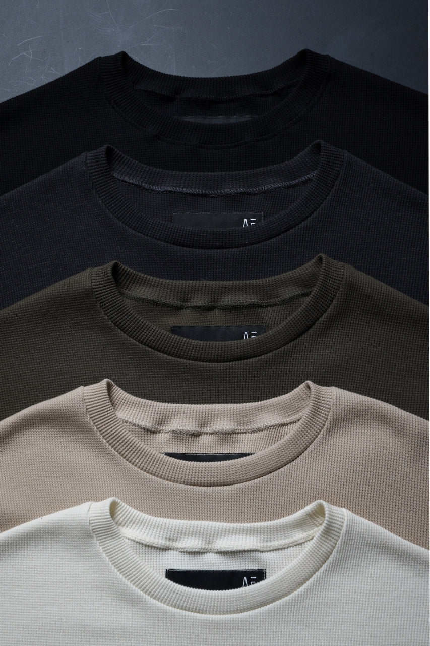A.F ARTEFACT LAYERED CREW NECK TOP / WAFFLE KNIT JERSEY (IVORY) - Image 8