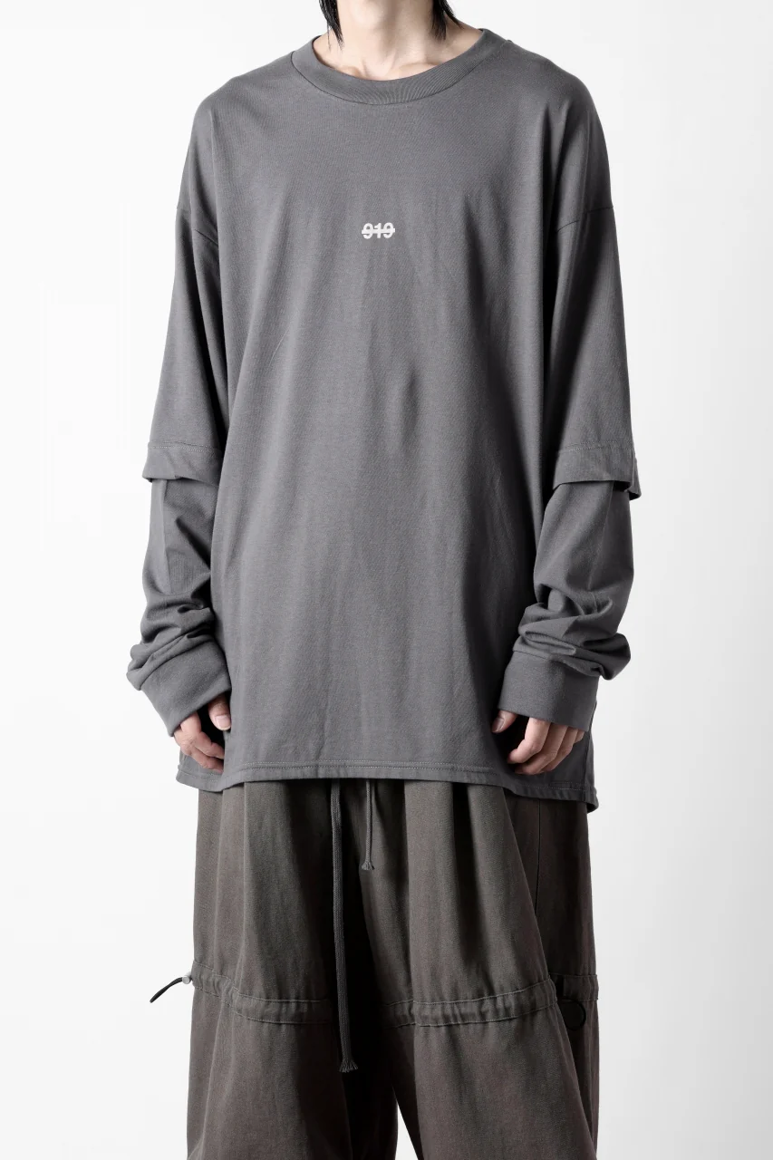 A.F ARTEFACT LAYERED LONG SLEEVE TOPS / PRINT TYPE-A (GREY) - Image 5