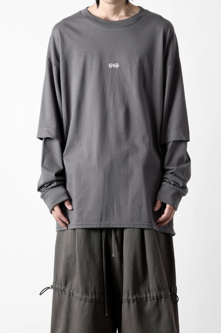 A.F ARTEFACT LAYERED LONG SLEEVE TOPS / PRINT TYPE-A (GREY) - Image 6