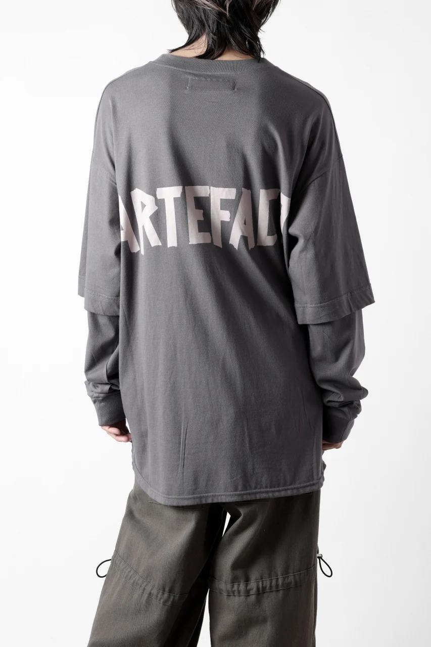 A.F ARTEFACT LAYERED LONG SLEEVE TOPS / PRINT TYPE-A (GREY) - Image 7