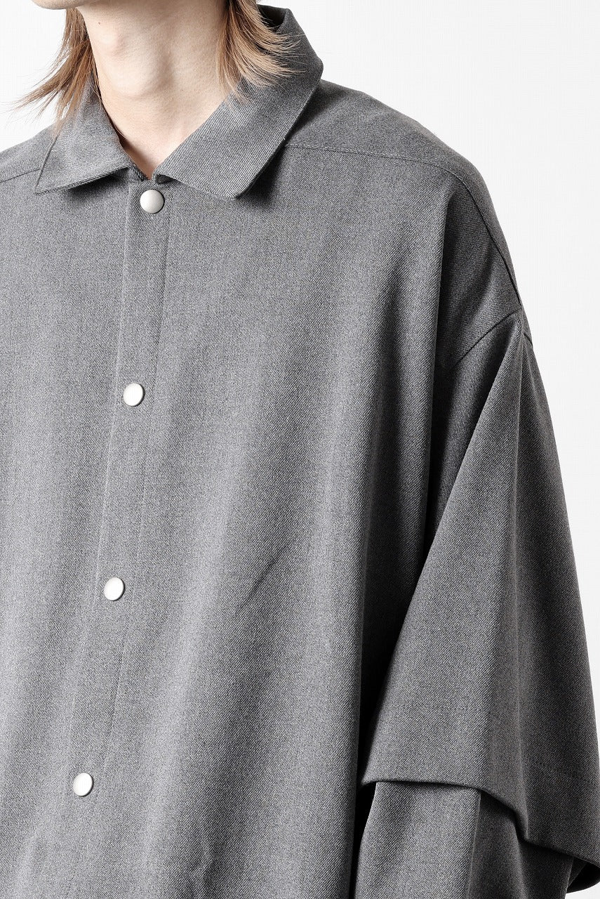 A.F ARTEFACT LAYERED SLEEVE OVER SIZE SHIRTS / SERGE TWILL (L.GREY) - Image 32
