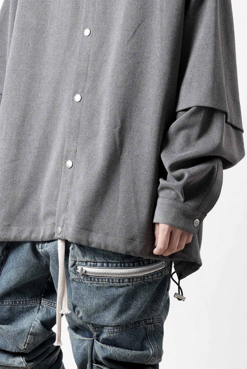 A.F ARTEFACT LAYERED SLEEVE OVER SIZE SHIRTS / SERGE TWILL (L.GREY) - Image 33
