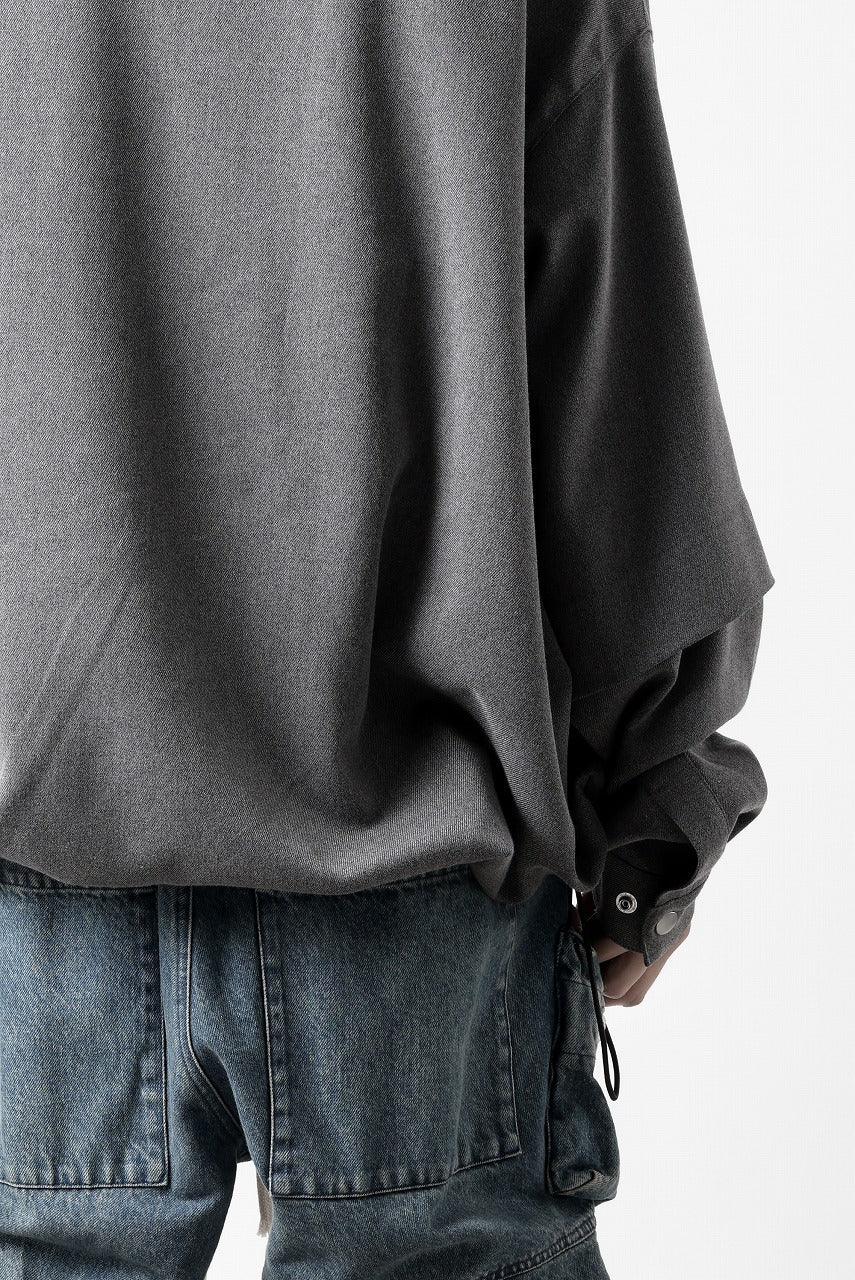 A.F ARTEFACT LAYERED SLEEVE OVER SIZE SHIRTS / SERGE TWILL (L.GREY) - Image 37
