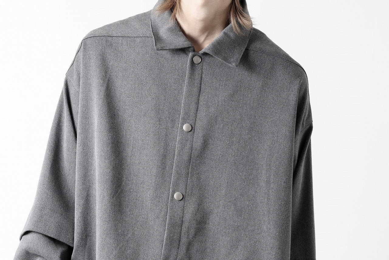 A.F ARTEFACT LAYERED SLEEVE OVER SIZE SHIRTS / SERGE TWILL (L.GREY) - Image 41