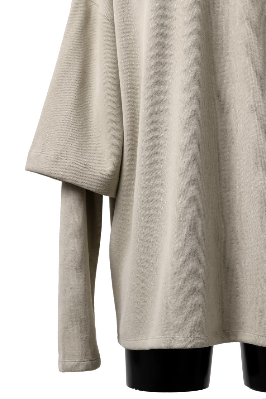 A.F ARTEFACT LAYERED SLEEVE TOP / COPE KNIT JERSEY (BEIGE) - Image 10