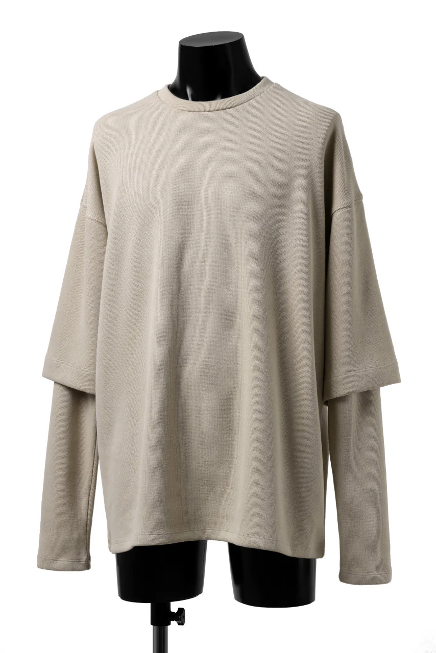 A.F ARTEFACT LAYERED SLEEVE TOP / COPE KNIT JERSEY (BEIGE) - Image 2