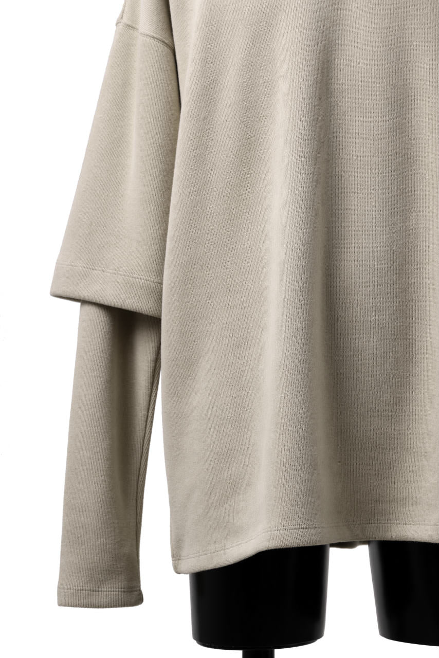A.F ARTEFACT LAYERED SLEEVE TOP / COPE KNIT JERSEY (BEIGE) - Image 6