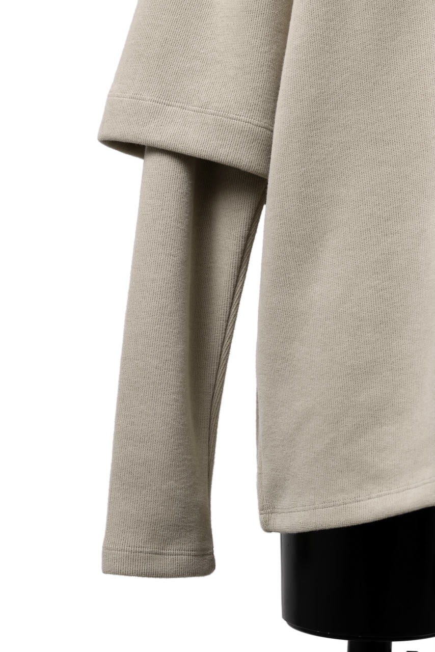 A.F ARTEFACT LAYERED SLEEVE TOP / COPE KNIT JERSEY (BEIGE) - Image 7