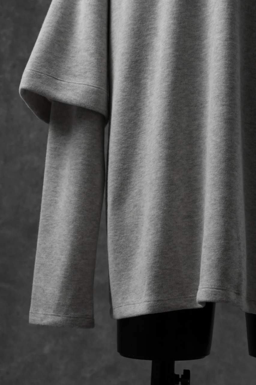 A.F ARTEFACT LAYERED SLEEVE TOP / COPE KNIT JERSEY (LIGHT GREY) - Image 6