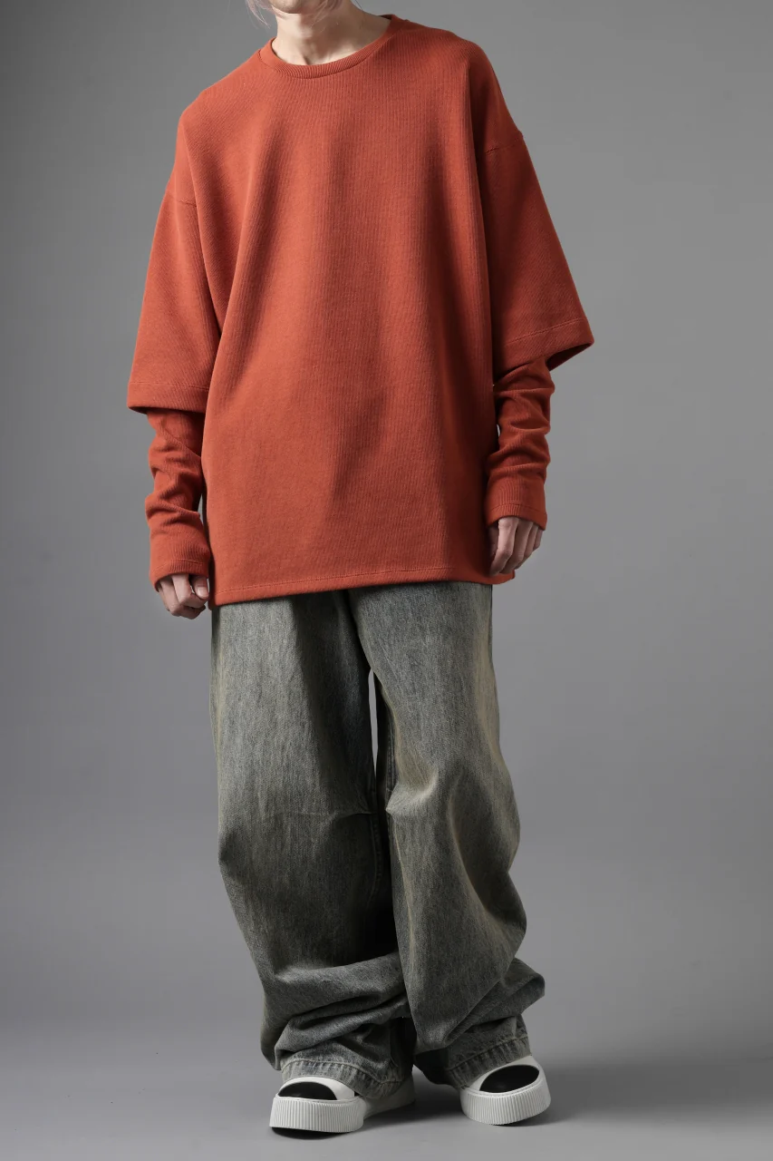 A.F ARTEFACT LAYERED SLEEVE TOP / COPE KNIT JERSEY (ORANGE) - Image 17