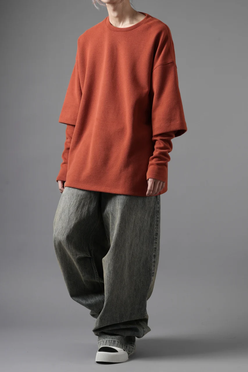 A.F ARTEFACT LAYERED SLEEVE TOP / COPE KNIT JERSEY (ORANGE) - Image 23