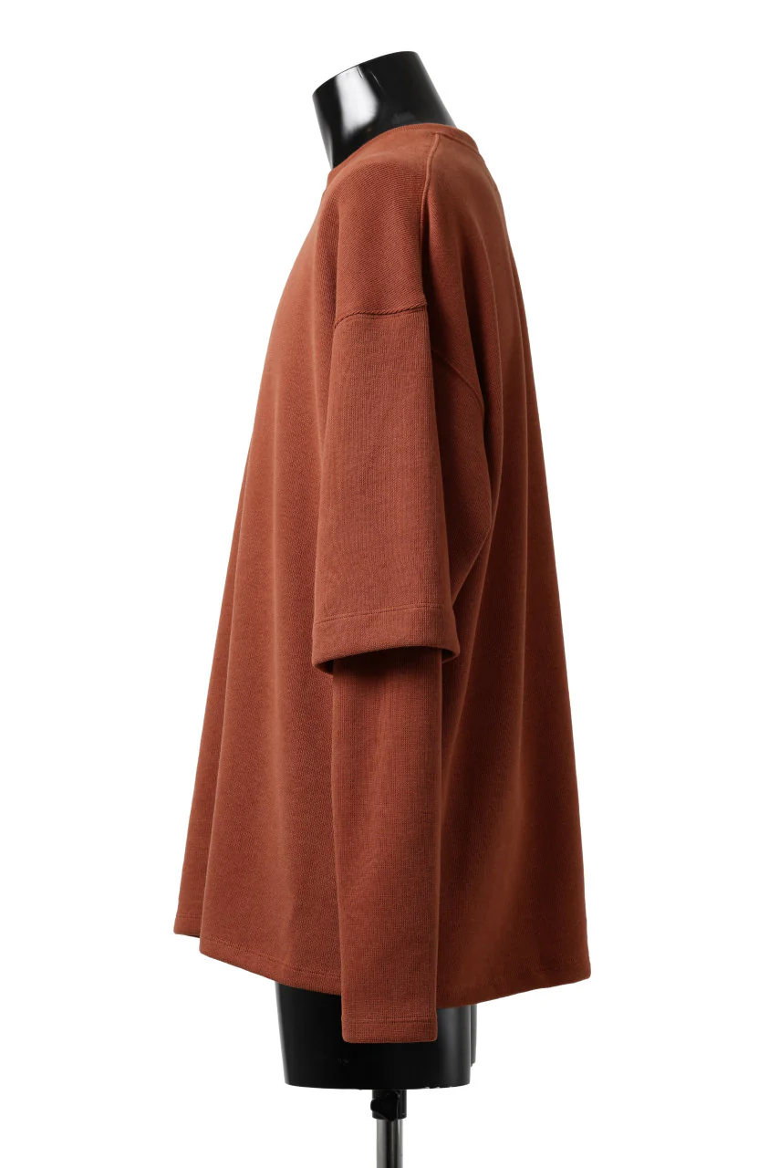 A.F ARTEFACT LAYERED SLEEVE TOP / COPE KNIT JERSEY (ORANGE) - Image 3