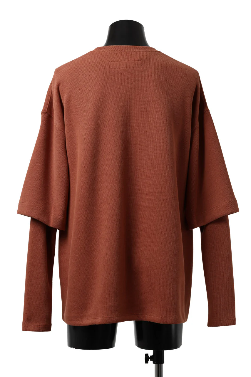 A.F ARTEFACT LAYERED SLEEVE TOP / COPE KNIT JERSEY (ORANGE) - Image 4