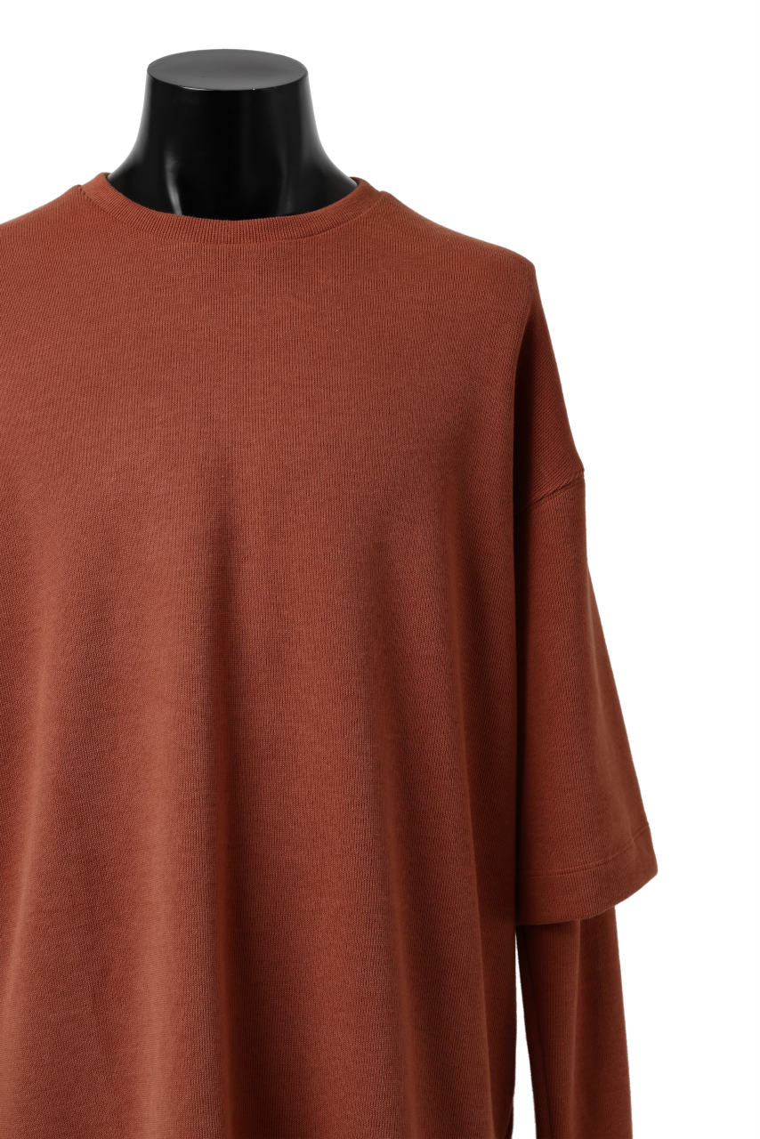 A.F ARTEFACT LAYERED SLEEVE TOP / COPE KNIT JERSEY (ORANGE) - Image 8