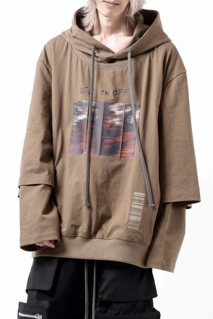 A.F ARTEFACT LAYERED TEE HOODIE (BROWN) - Image 6
