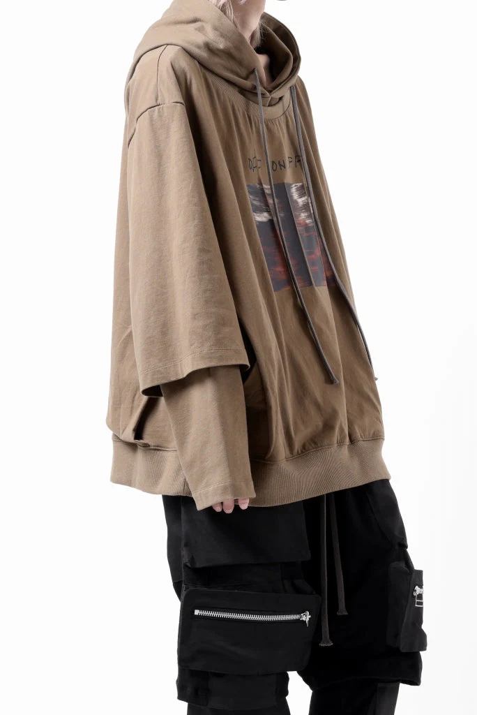 A.F ARTEFACT LAYERED TEE HOODIE (BROWN) - Image 7