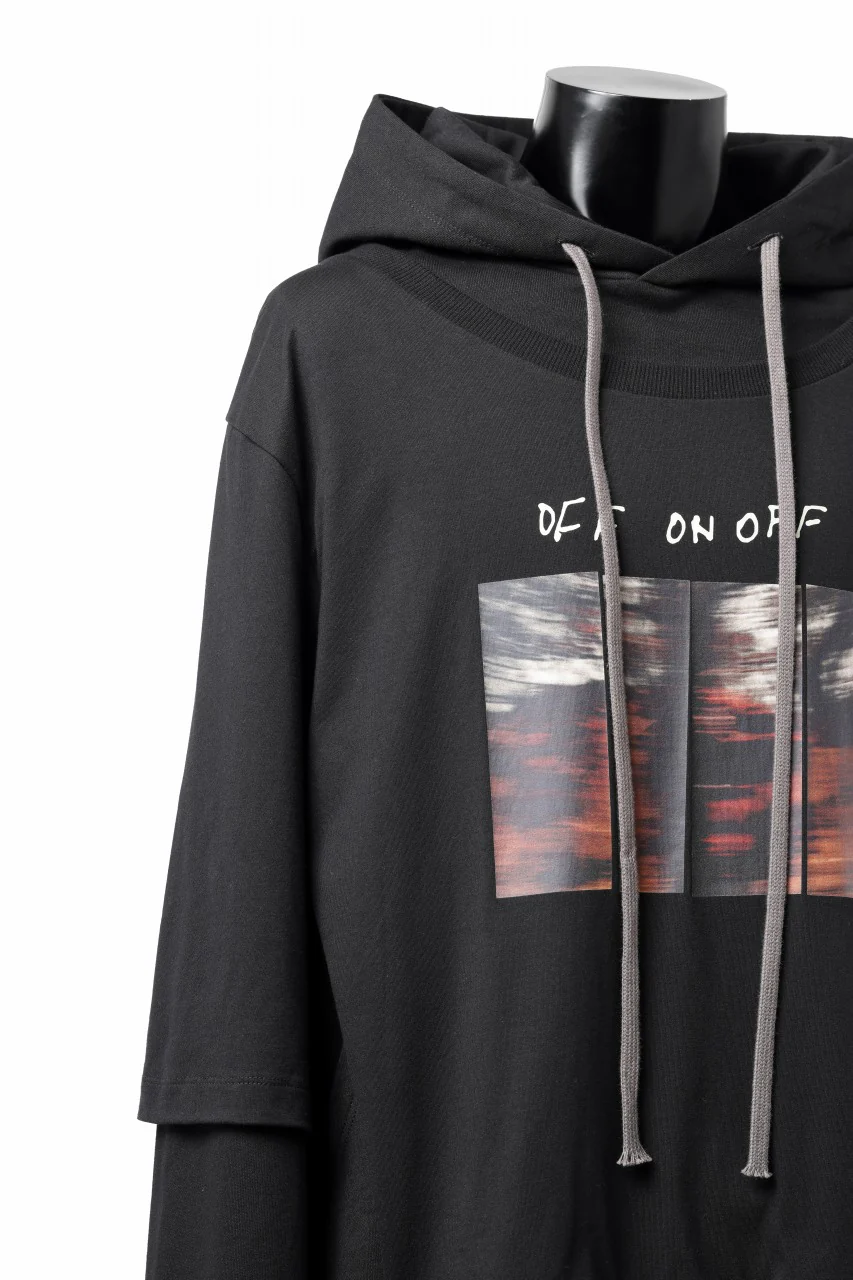A.F ARTEFACT LAYERED TEE HOODIE / TYPE-A PRINT (BLACK) - Image 7