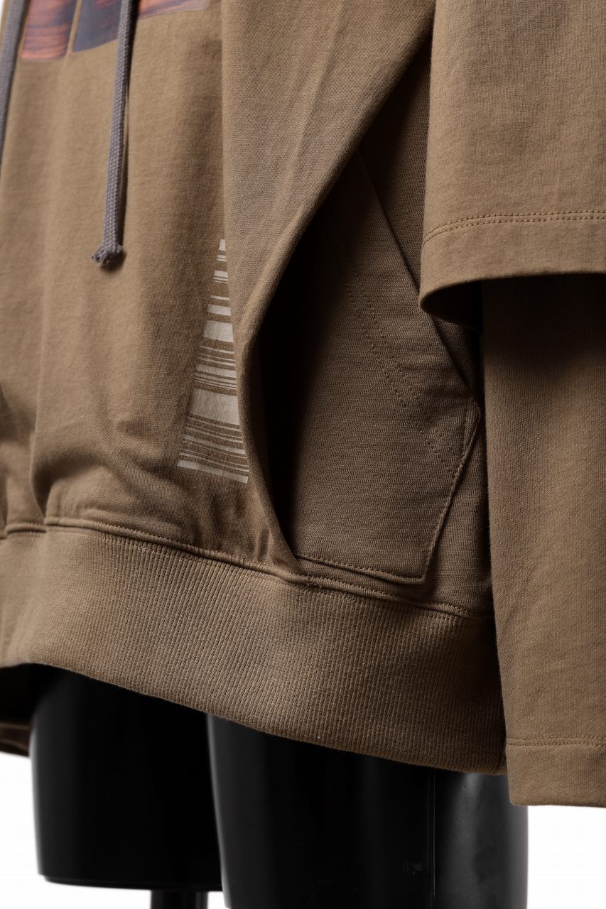 A.F ARTEFACT LAYERED TEE HOODIE / TYPE-A PRINT (BROWN) - Image 8