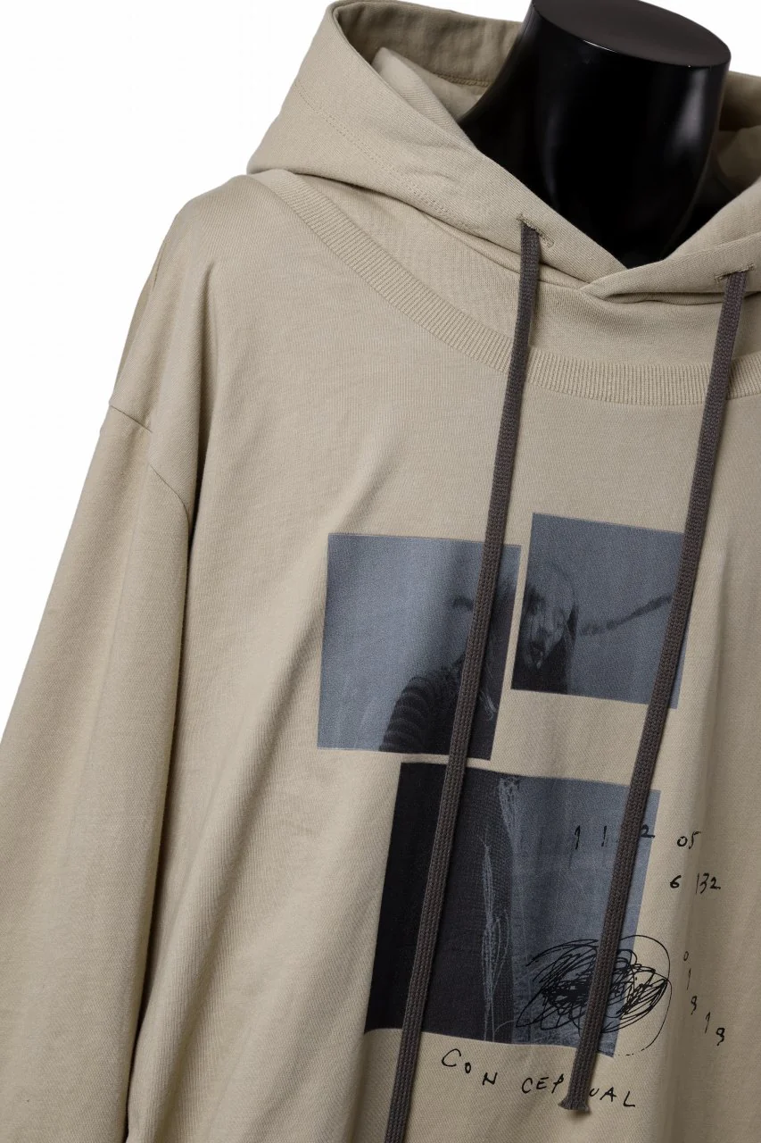 A.F ARTEFACT LAYERED TEE HOODIE / TYPE-B PRINT (BEIGE) - Image 8