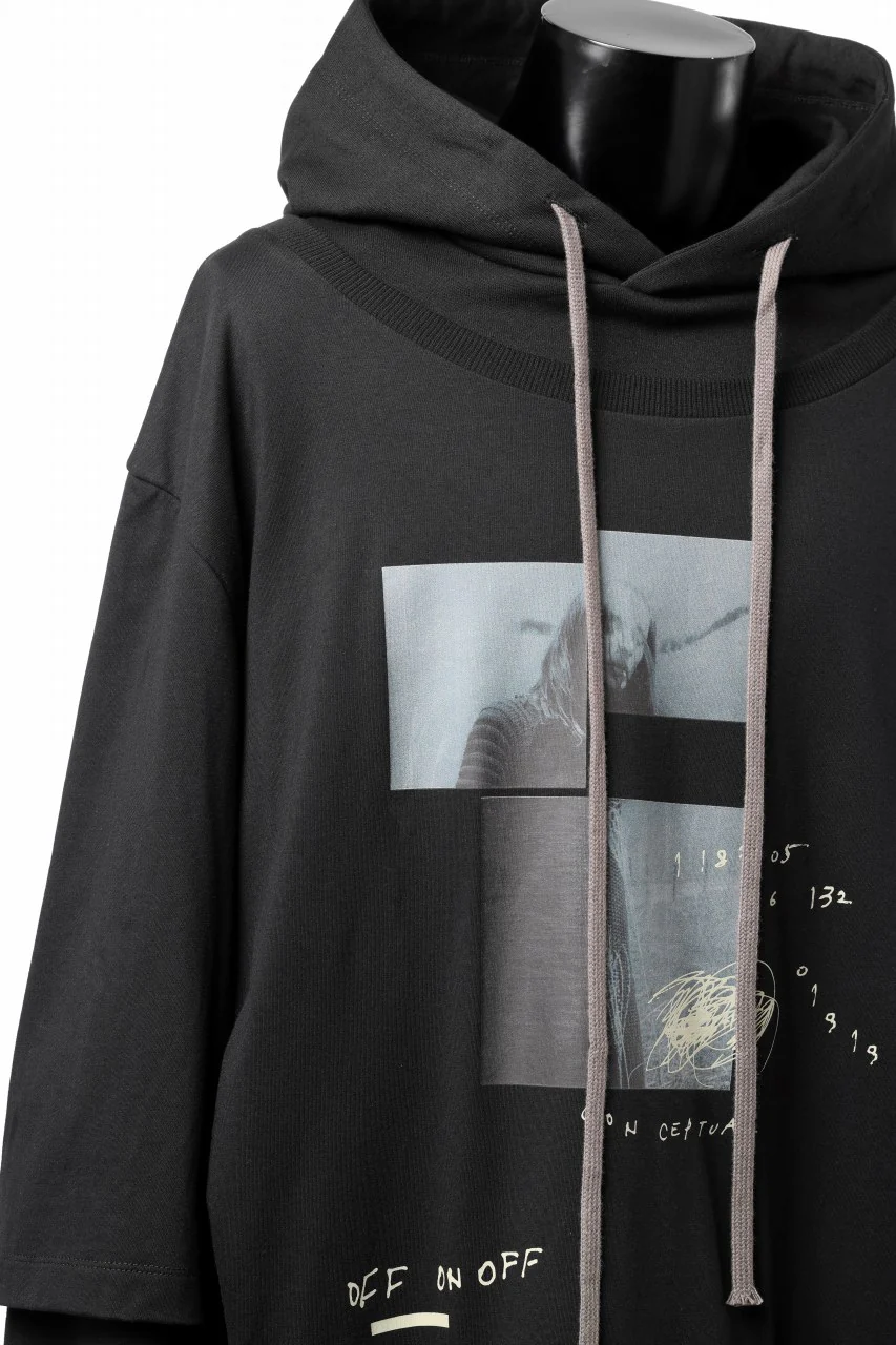 A.F ARTEFACT LAYERED TEE HOODIE / TYPE-B PRINT (BLACK) - Image 8