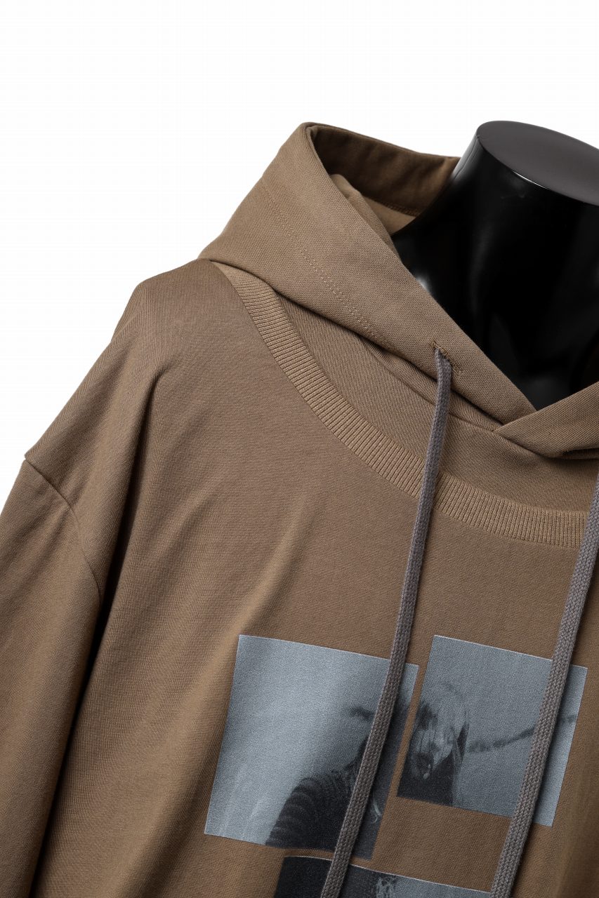 A.F ARTEFACT LAYERED TEE HOODIE / TYPE-B PRINT (BROWN) - Image 8