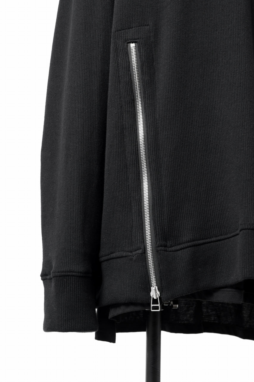 A.F ARTEFACT LAYERED ZIP PULLOVER / COTTON KNIT+JERSEY (BLACK) - Image 22