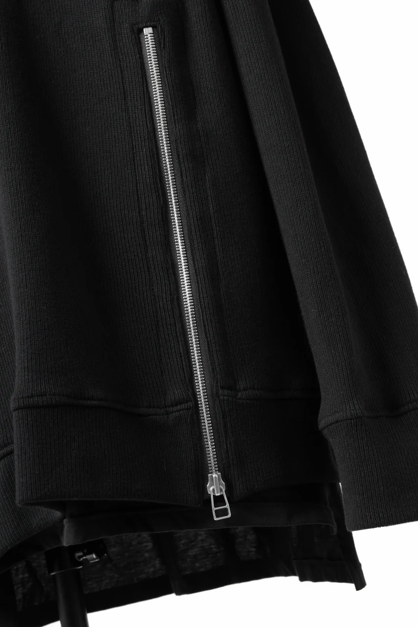 A.F ARTEFACT LAYERED ZIP PULLOVER / COTTON KNIT+JERSEY (BLACK) - Image 23