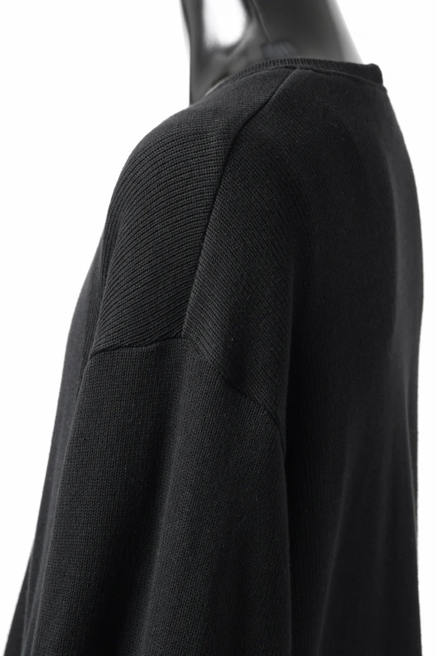 A.F ARTEFACT LAYERED ZIP PULLOVER / COTTON KNIT+JERSEY (BLACK) - Image 25