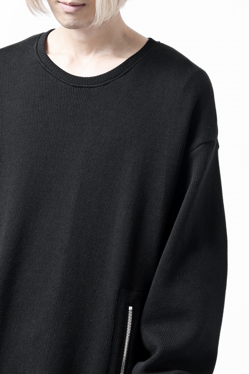 A.F ARTEFACT LAYERED ZIP PULLOVER / COTTON KNIT+JERSEY (BLACK) - Image 30