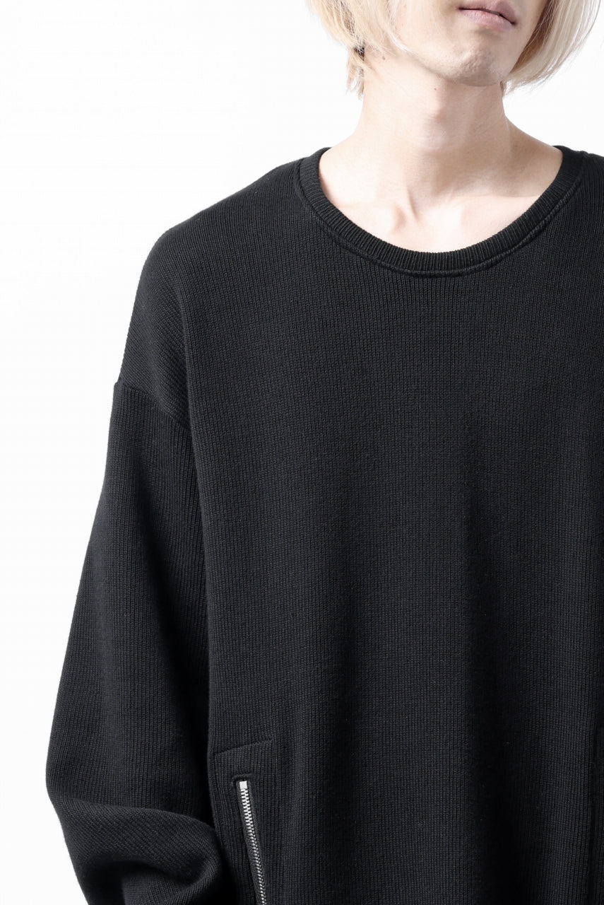 A.F ARTEFACT LAYERED ZIP PULLOVER / COTTON KNIT+JERSEY (BLACK) - Image 32